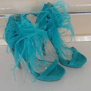 Bebe Feather Strappy Party Shoes